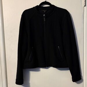 Banana Republic Women's Black Boucle Bomber Jacket